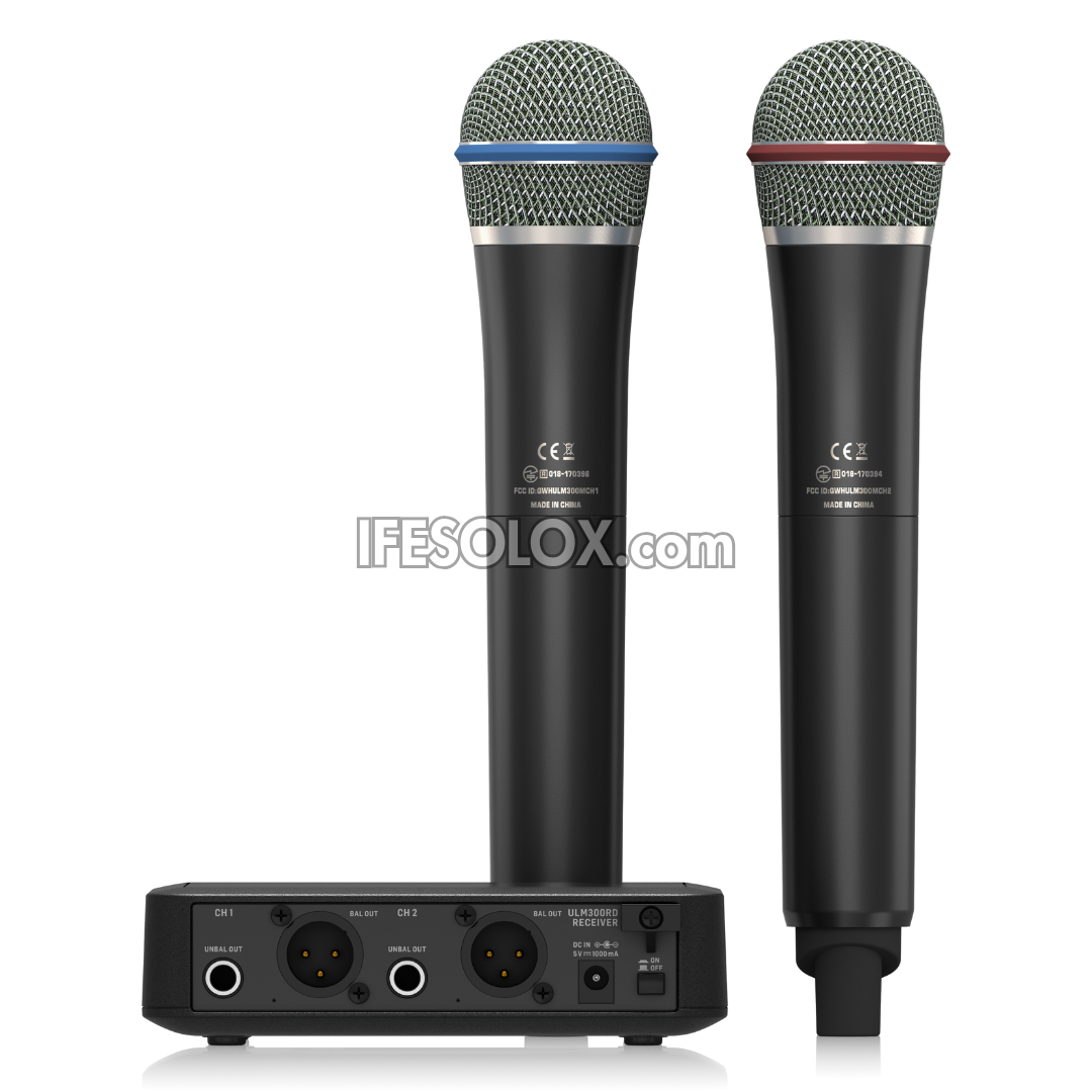 Behringer ULTRALINK ULM302MIC High Performance Dual (2-Way) Digital Wireless Dynamic Microphone - Brand New 