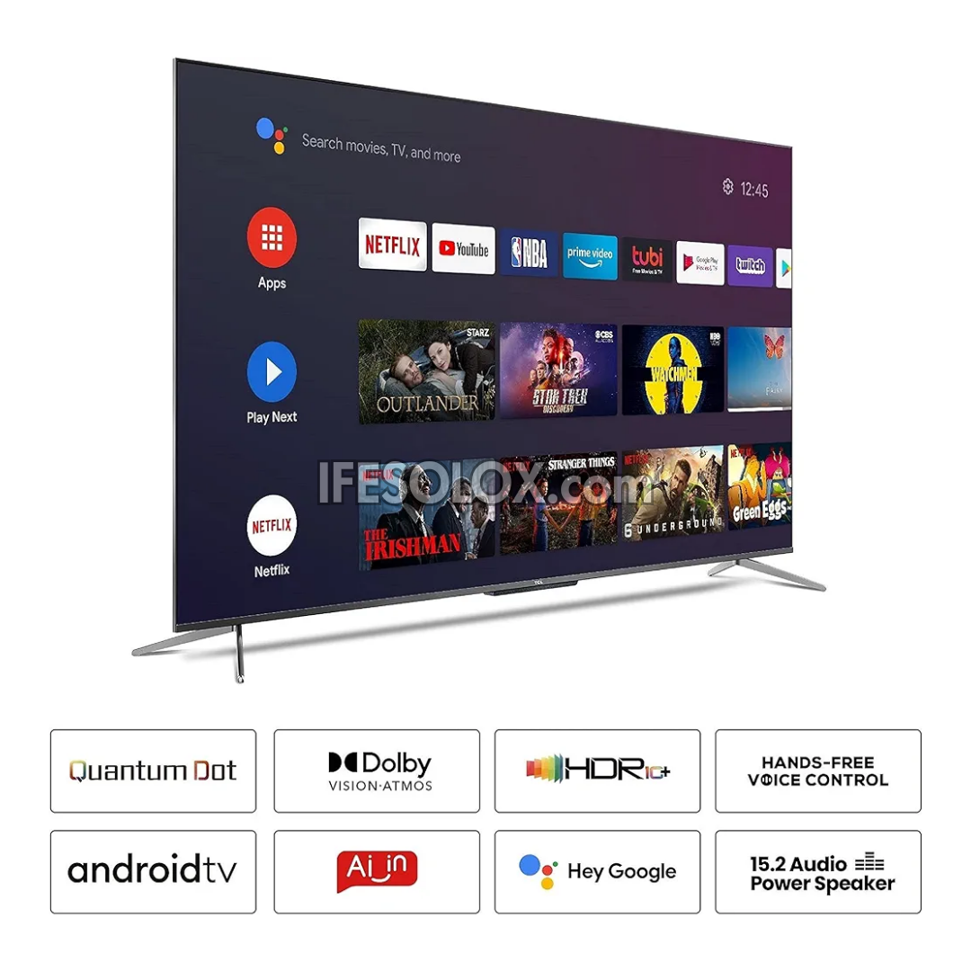 TCL 55 inch 55C715 Android Smart True 4K UHD HDR10 QLED TV (WiFi, Miracast, Bluetooth) - Foreign Used