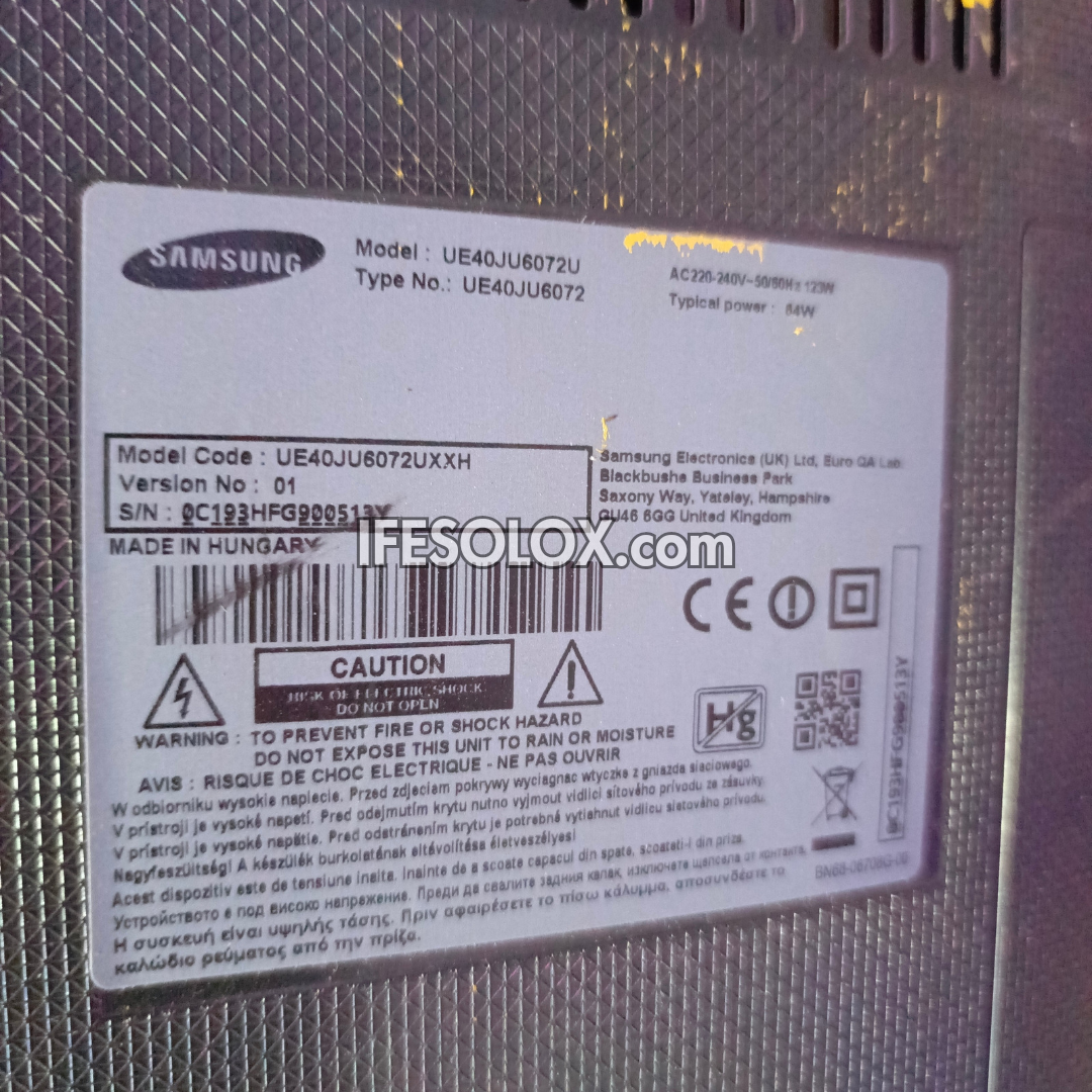 SAMSUNG 40 Inch UE40JU6000 Series Smart 4K UHD LED TV (WiFi, Miracast) - UK Used