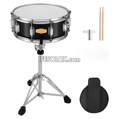 Premium 1st Grade Snare Drum with Adjustable Tripod Stand, Bag, Belt and Tuning Key - Brand New 
