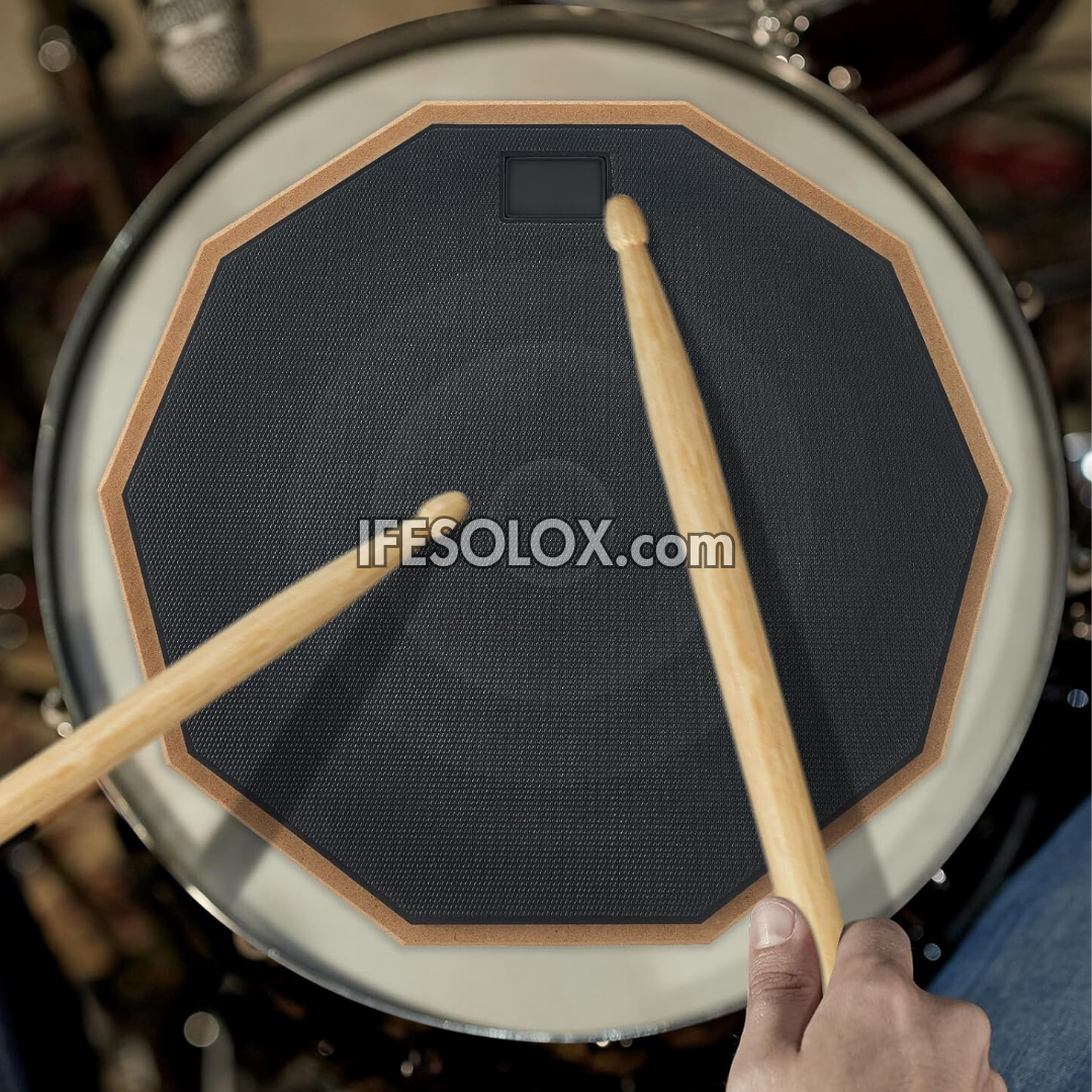 Premium 12-inch Snare Drum Double-Sided Silent Practice Pad with Sticks and Bag - Brand New 