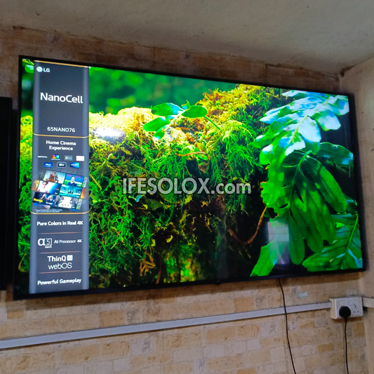 LG 65 Inch 65NANO76 2022 webOS ThinQ AI 4K UHD HDR IPS Smart TV (WiFi, Miracast, AirPlay) - UK Used
