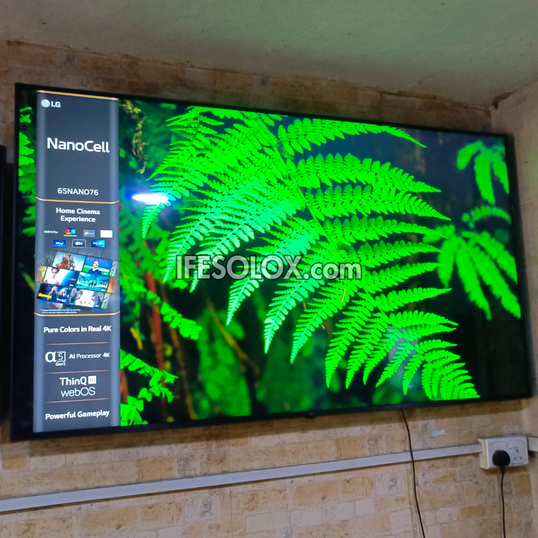 LG 65 Inch 65NANO76 2022 webOS ThinQ AI 4K UHD HDR IPS Smart TV (WiFi, Miracast, AirPlay) - UK Used