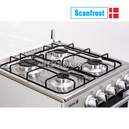 ScanFrost SFC5402 50x50 Standard Oven Gas Cooker with 4 Gas Burners (Silver) - Brand New