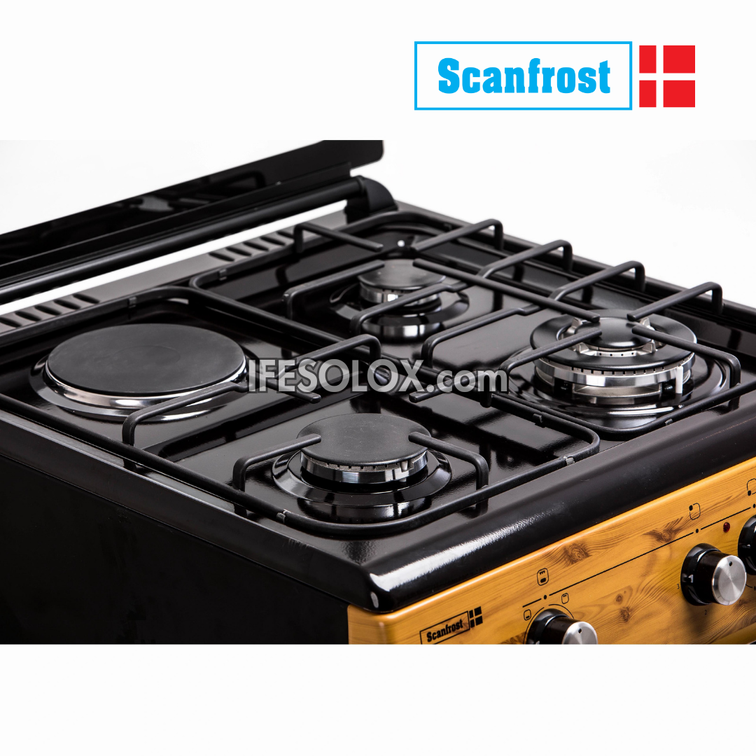 ScanFrost CK6312NG 60x60 (3+1) Premium Oven Gas Cooker with 3 Gas Burners and 1 Electric Plate - Brand New