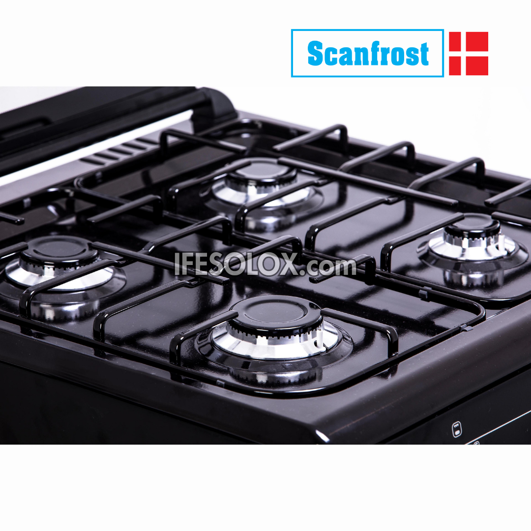 ScanFrost CK6400BR 60x60 Premium Oven Gas Cooker with 4 Gas Burners (Crimson Red) - Brand New