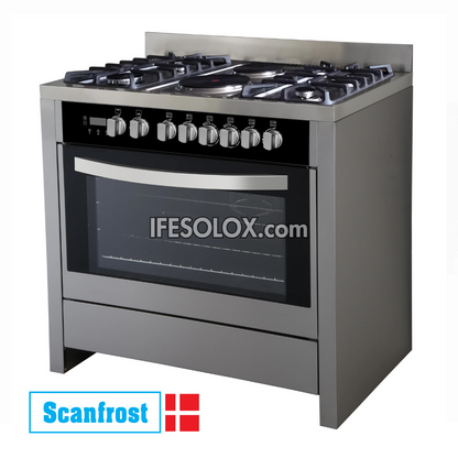 ScanFrost SFC9423SB 60x90 (4+2) Gas Cooker and Oven with 4 Gas Burners and 2 Electric Plates - Brand New
