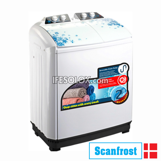 ScanFrost SFWMTTC 8kg Twin Tub Semi-automatic Top Load Washing Machine + Spin Dryer - Brand New