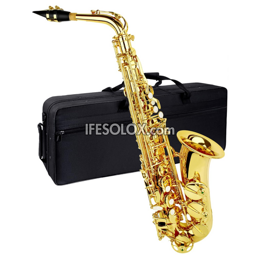 Golden Alto Saxophone for Beginners, Professionals and Concerts - Brand New