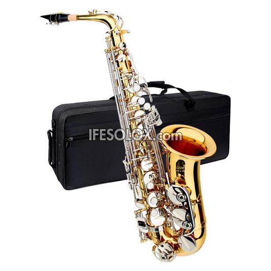 Silver-Golden Alto Saxophone for Beginners, Professionals and Concerts - Brand New