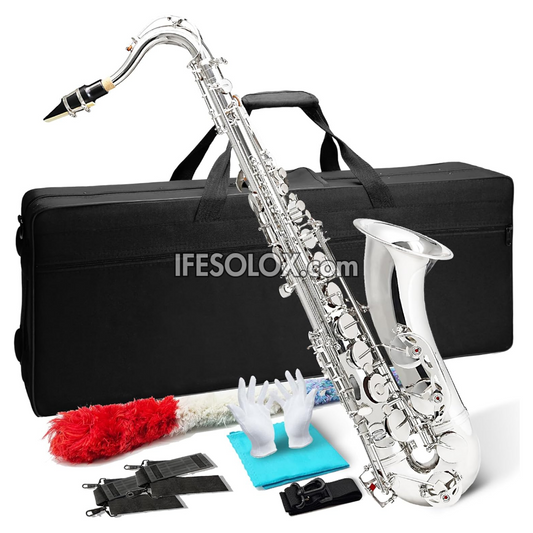 Silver Tenor B-Flat Saxophone for Students, Professionals and Concerts - Brand New