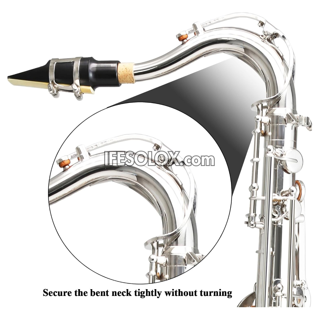 Silver Tenor B-Flat Saxophone for Students, Professionals and Concerts - Brand New