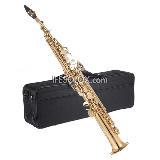 Golden Soprano Saxophone for Beginners, Professionals and Concerts - Brand New