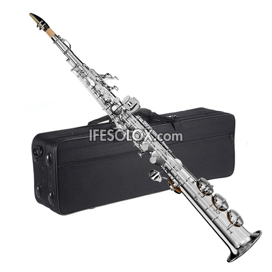 Silver Soprano Saxophone for Beginners, Professionals and Concerts - Brand New