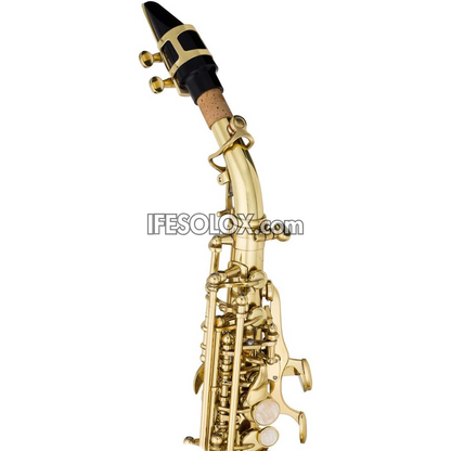 Golden Curved Soprano Saxophone for Beginners, Professionals and Concerts - Brand New