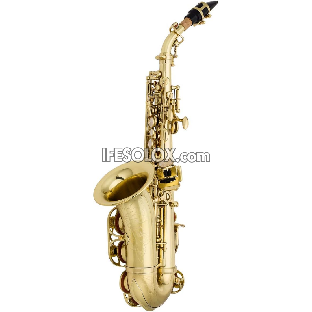 Golden Curved Soprano Saxophone for Beginners, Professionals and Concerts - Brand New