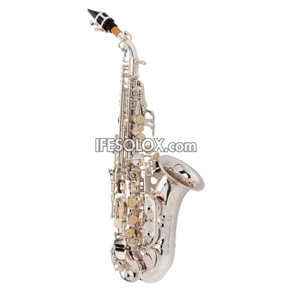 Silver Curved Soprano Saxophone for Beginners, Professionals and Concerts - Brand New