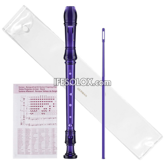 Transparent Purple Recorder Instrument for Schools, Beginners and Students - Brand New