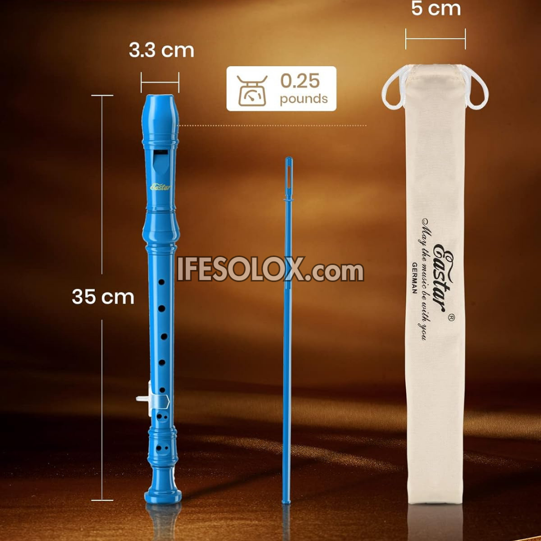 Blue Recorder Instrument for Schools, Beginners and Students - Brand New
