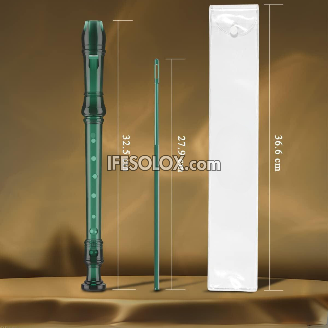 Transparent Green Recorder Instrument for Schools, Beginners and Students - Brand New
