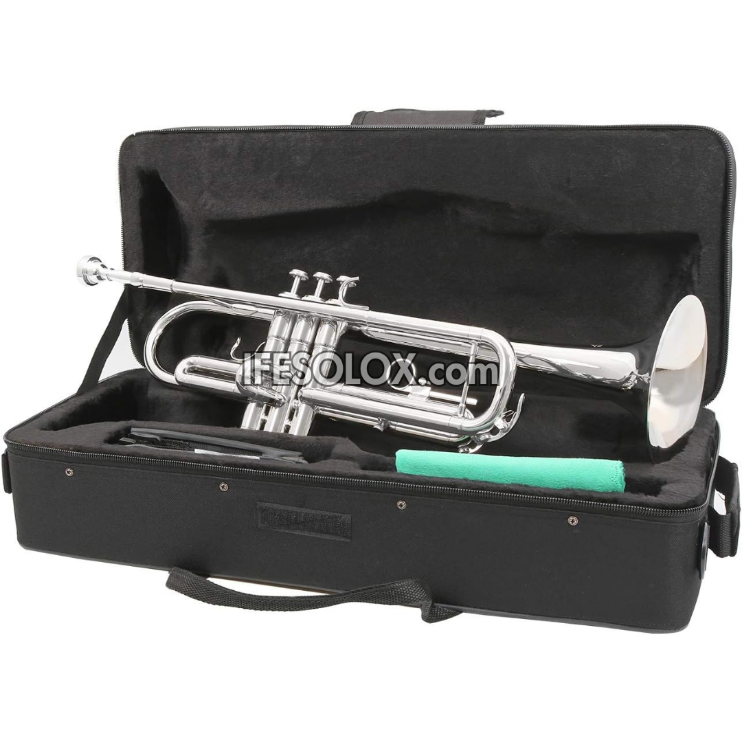 Silver B-Flat Trumpet Set for Beginners, Professionals and Concerts - Brand New