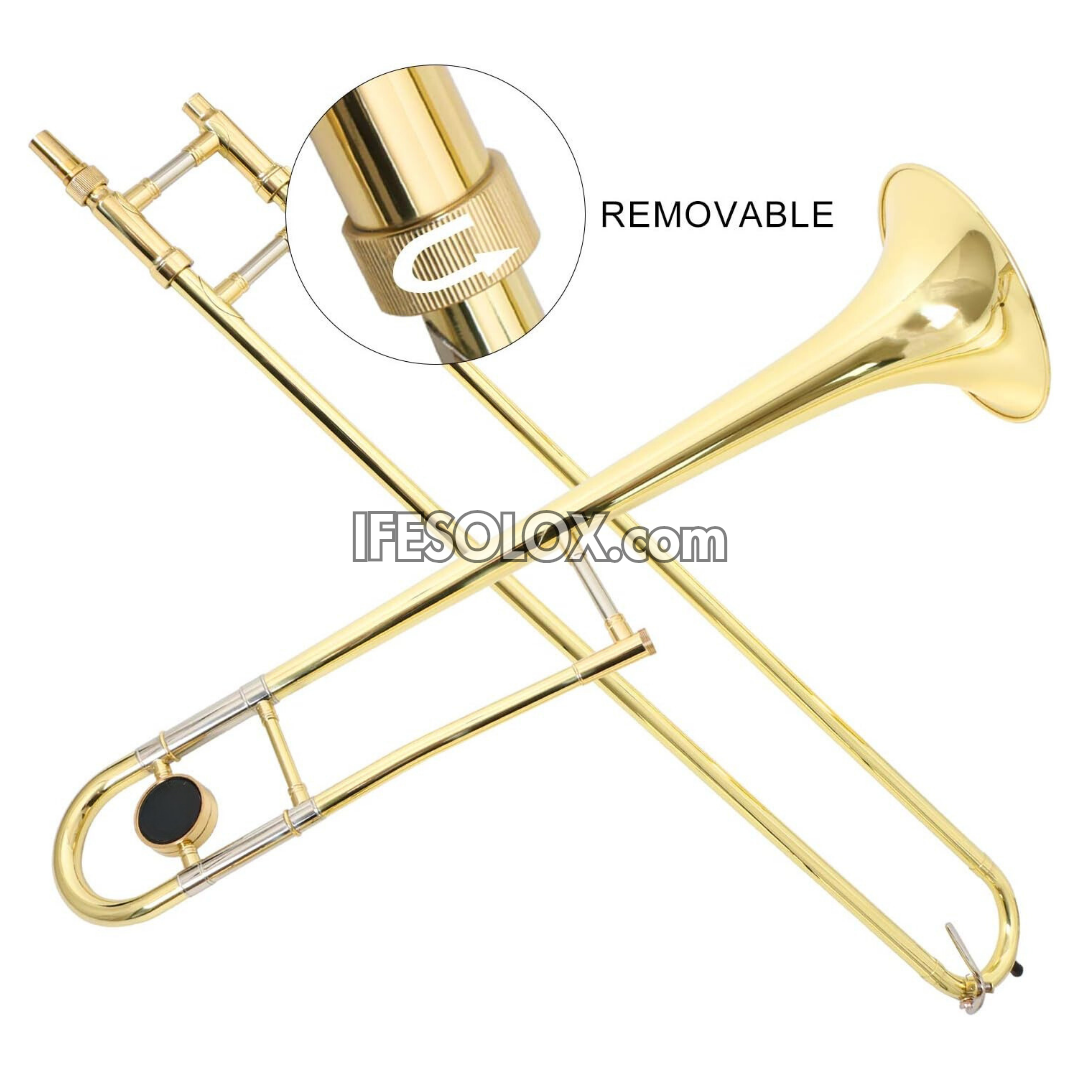 Gold B-Flat Tenor Slide Trombone for Beginners, Professionals and Concerts - Brand New