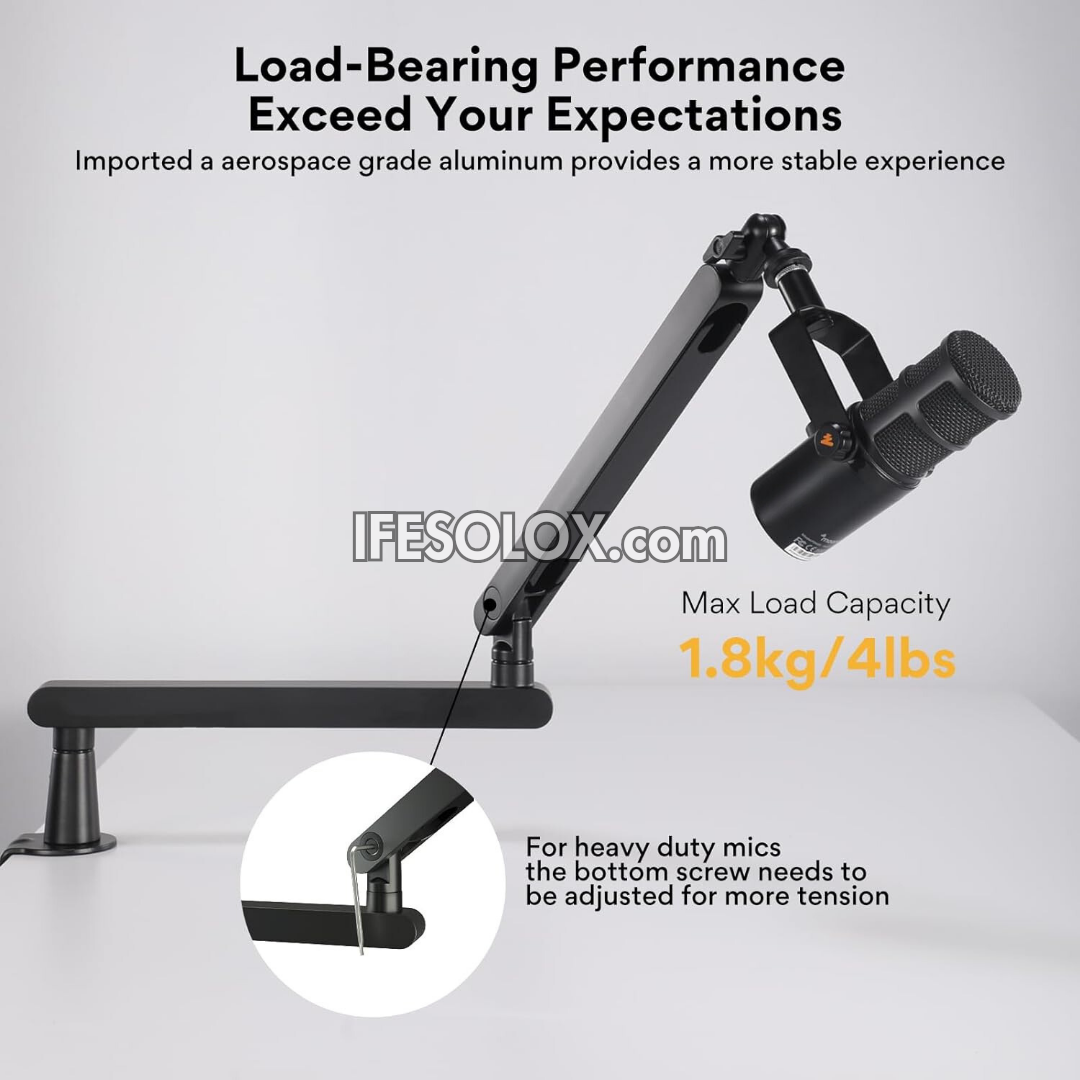 Desktop Low Profile Microphone Boom Arm Stand - Brand New