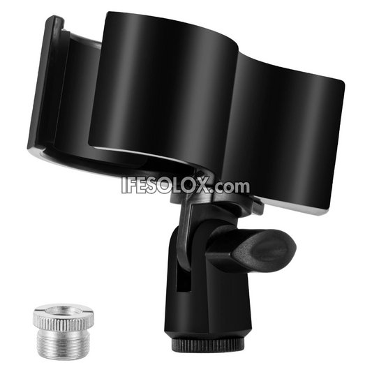 Adjustable Microphone Clip Holder with 5/8" Male to 3/8" Female Screw Adapter - Brand New