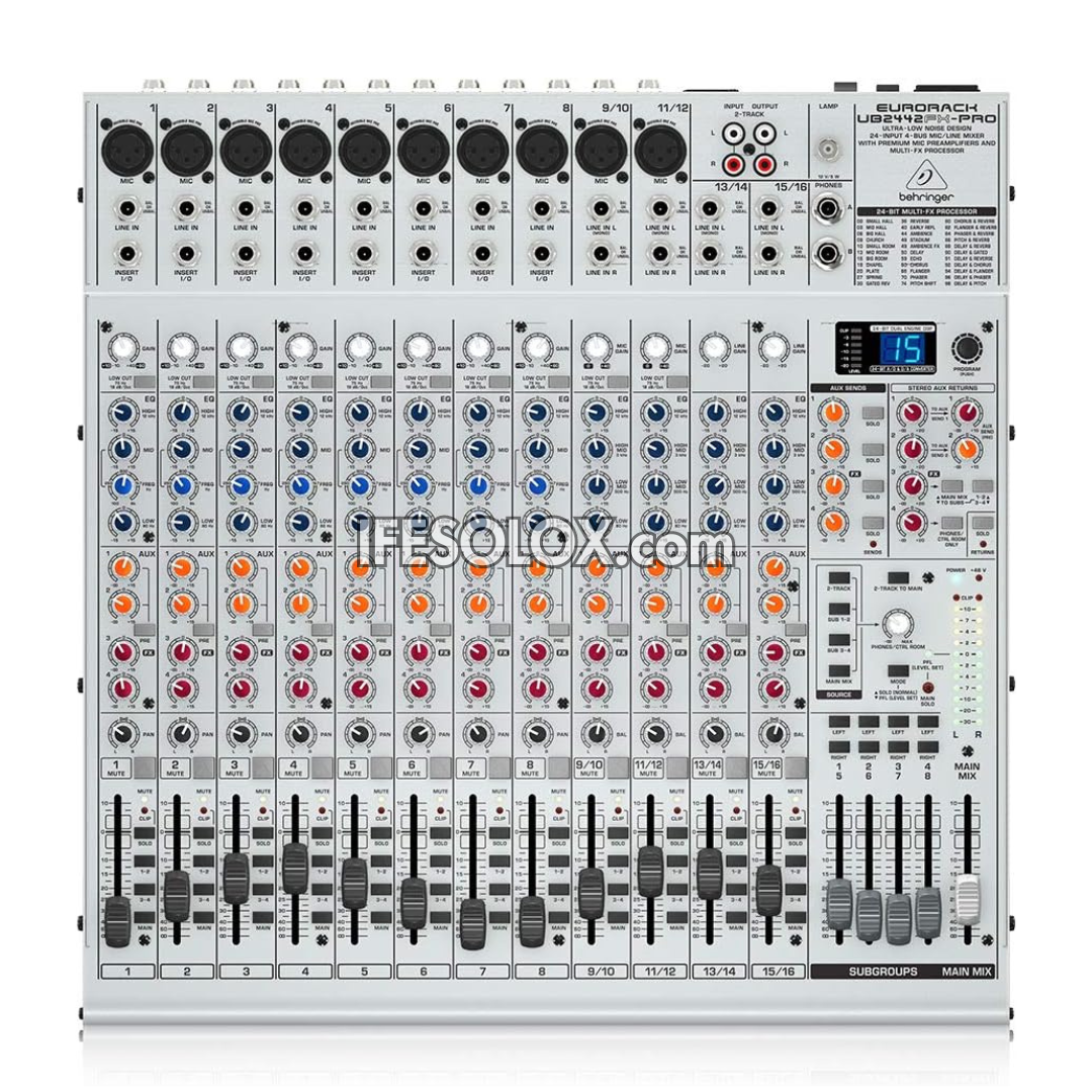 Behringer EURORACK UB2442FX-PRO 24 input 4-Bus Mic/Line Mixer with Premium Mic Preamplifiers and Multi-FX Processor - Brand New