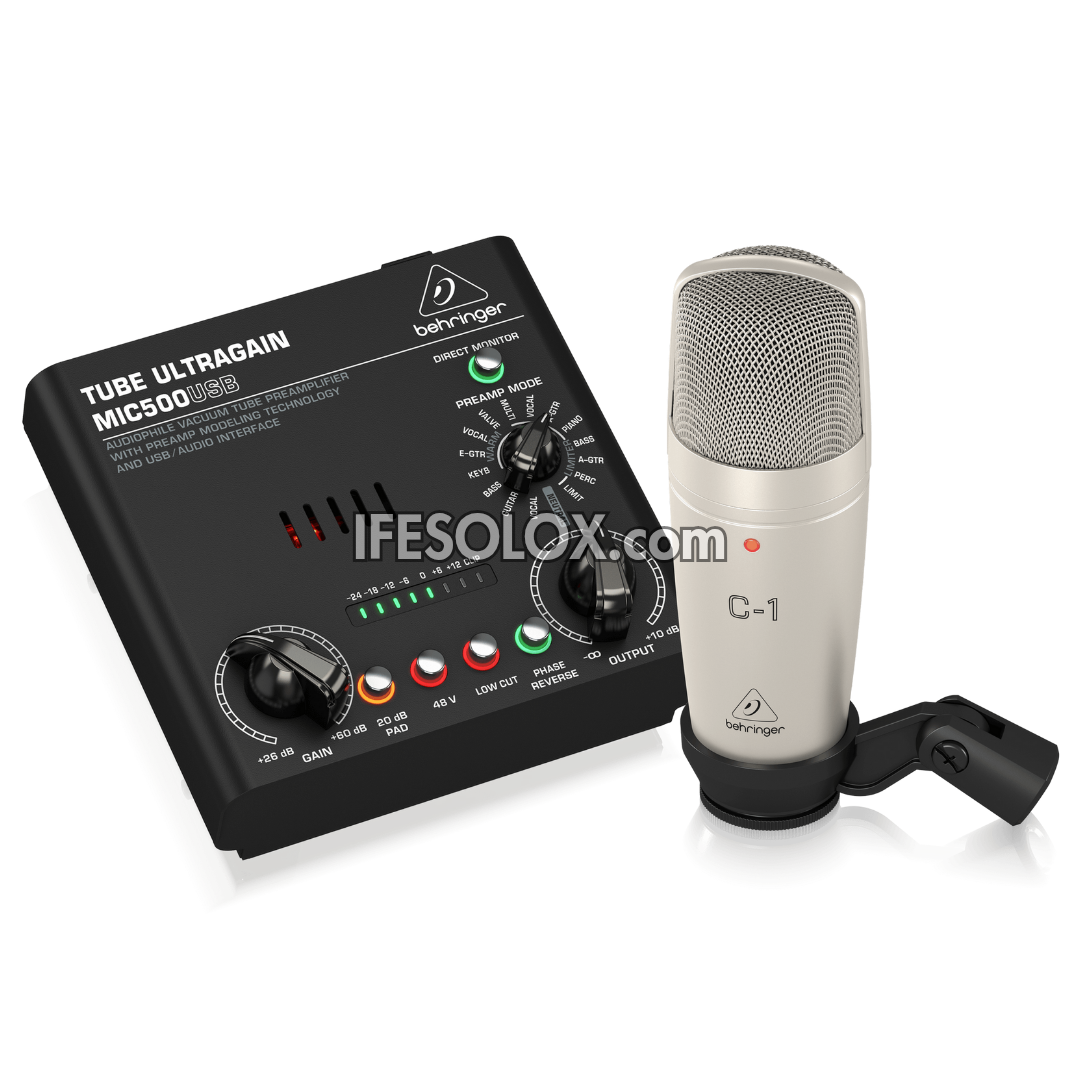 Behringer VOICE STUDIO Recording Bundle with USB Audio Interface, Studio Condenser Microphone, Tube Preamp - Brand New
