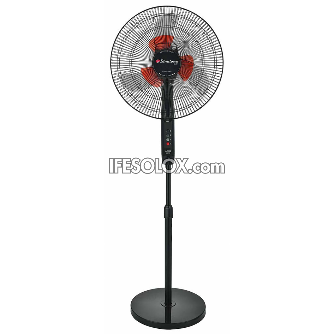 Binatone 16" Standing Fan with 3 Speed buttons, 3 Duo Fin High-Efficiency Fan Blades (A-1691 MK5) - Brand New