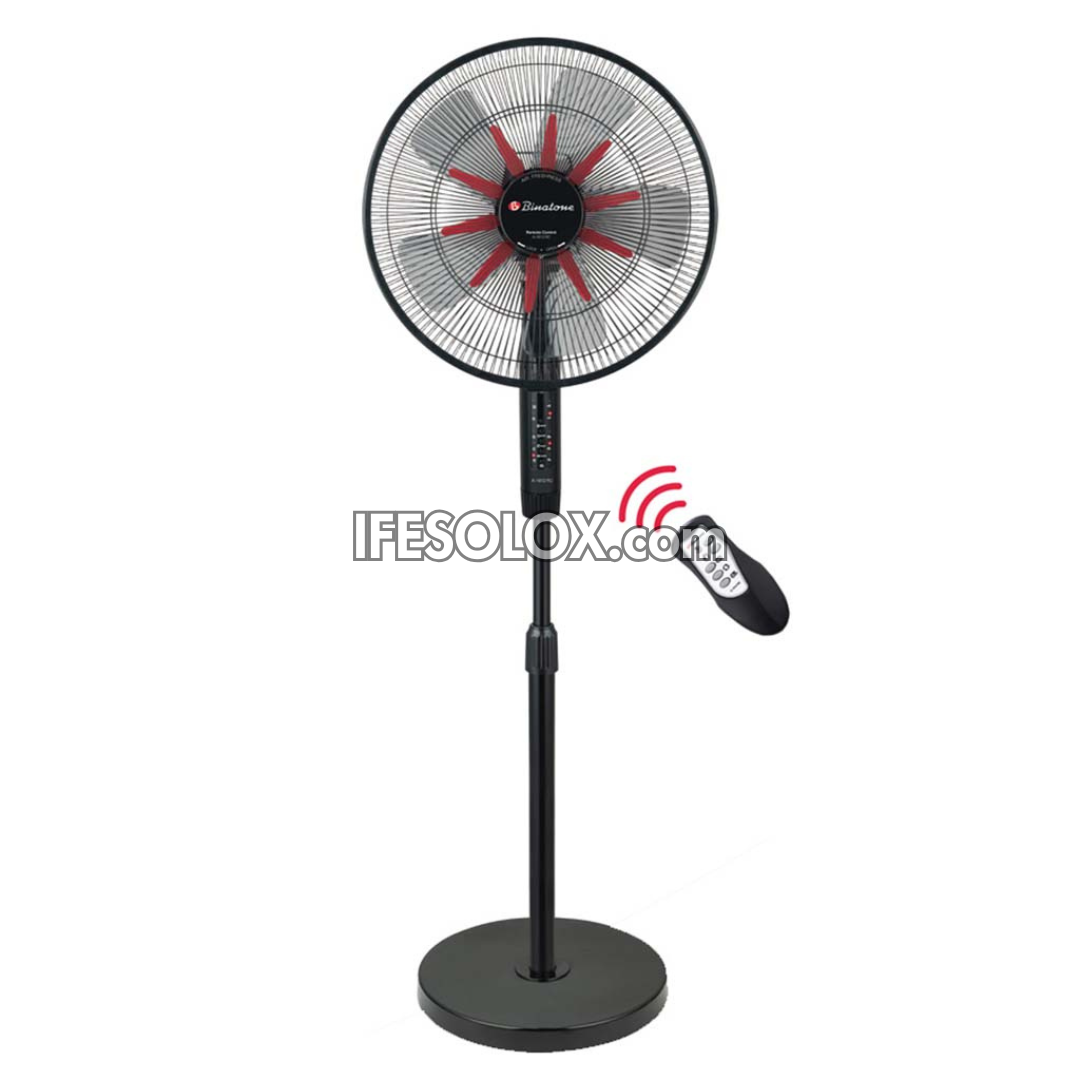 Binatone A-1612RC Standing Fan with 3 Speed buttons, 5 High-Efficiency Fan Blades - Brand New