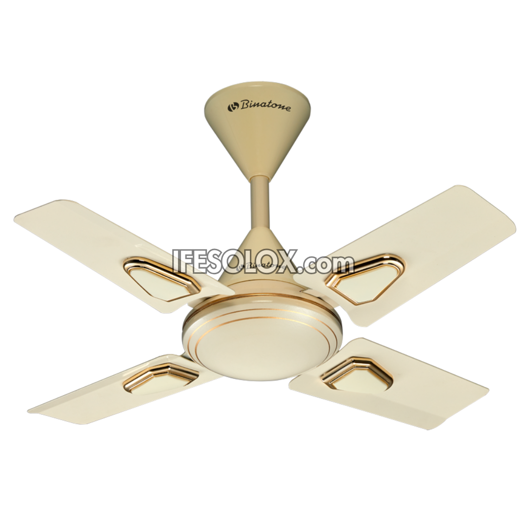 Binatone CF-2476 24" Ceiling Fan with 5 Speed buttons, 4 Rust-free Aluminum Blades (Gold) - Brand New