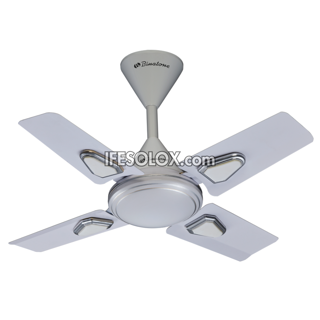 Binatone CF-2476 24" Ceiling Fan with 5 Speed buttons, 4 Rust-free Aluminum Blades (White) - Brand New