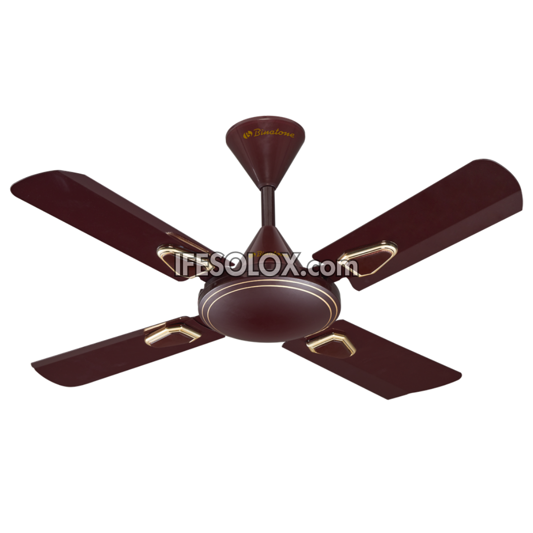 Binatone CF-3676 36" Ceiling Fan with 5 Speed buttons, 4 Rust-free Aluminum Blades (Brown) - Brand New