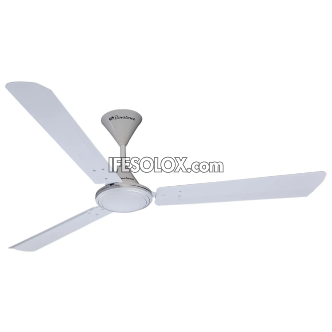 Binatone CF-5603 56" Ceiling Fan with 5 Speed buttons, 3 Rust-free Aluminum Blades (White) - Brand New