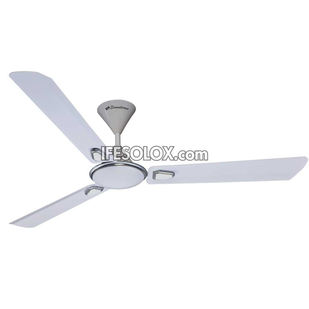 Binatone CF-5676 56" Designer Ceiling Fan with 5 Speed buttons, 3 Rust-free Aluminum Blades (White) - Brand New