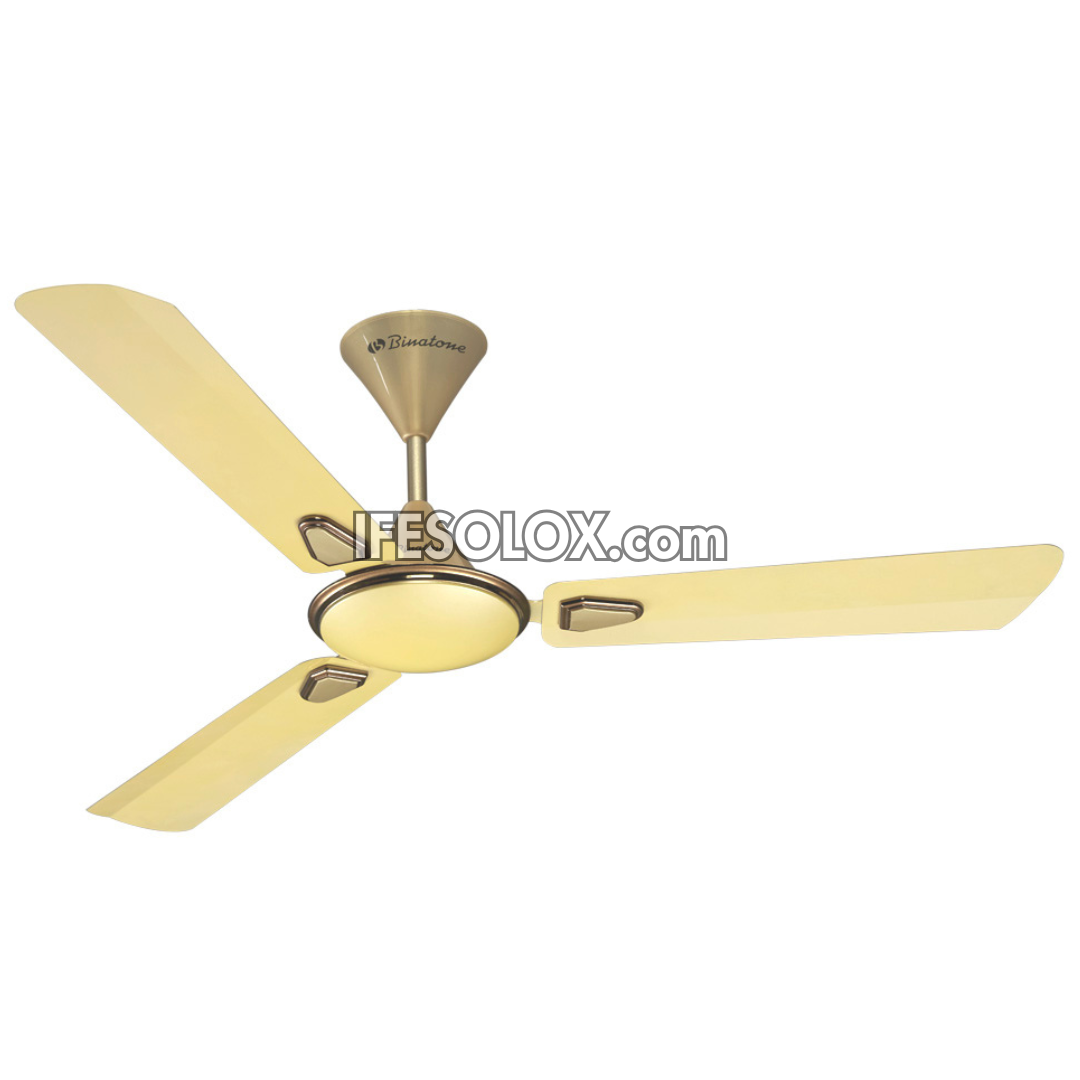 Binatone CF-5676 56" Designer Ceiling Fan with 5 Speed buttons, 3 Rust-free Aluminum Blades (Gold) - Brand New