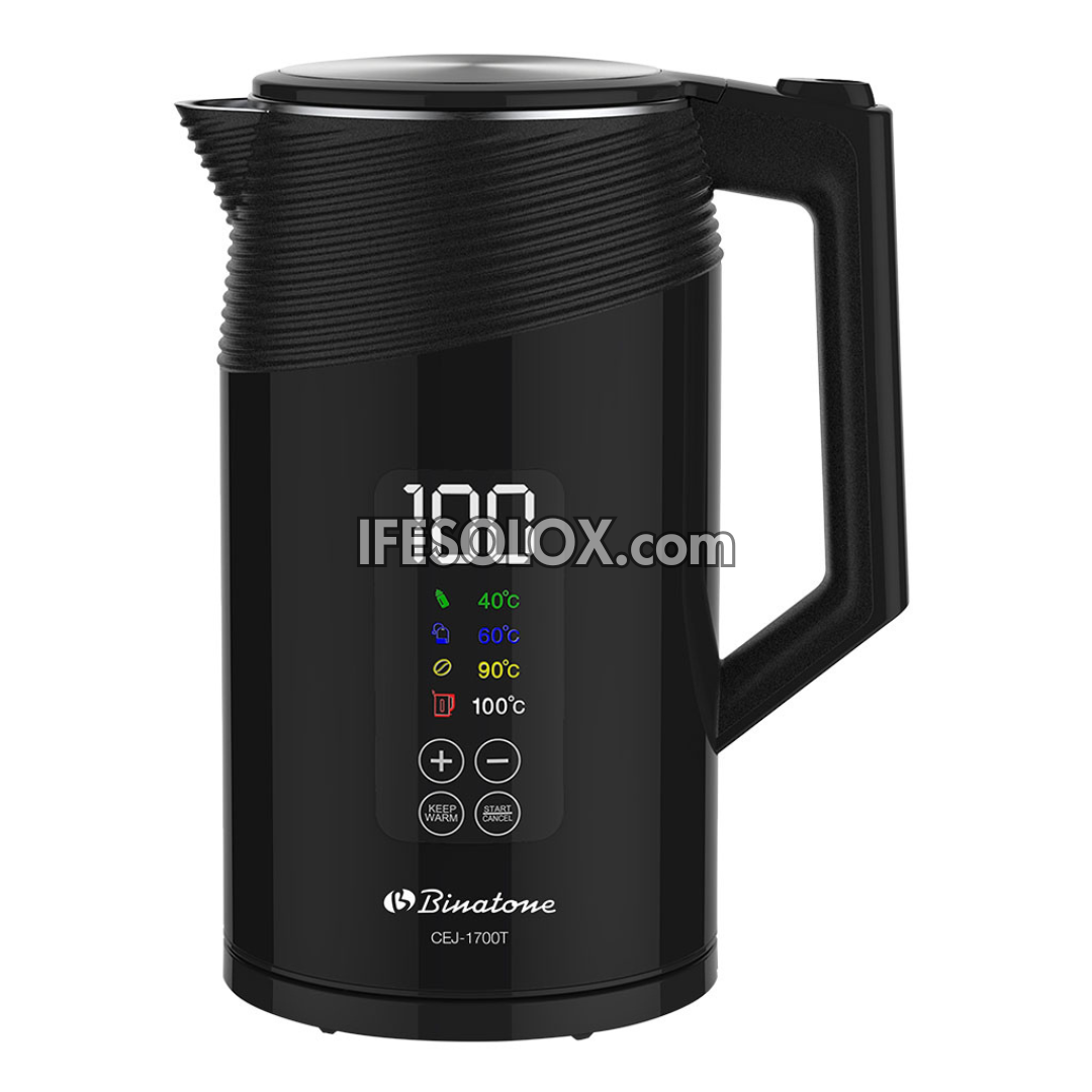 Binatone CEJ-1700T 1.7-Liter Fast Boil Digital Stainless Electric Kettle with Auto Shut-off and Boil-dry Protection - Brand New