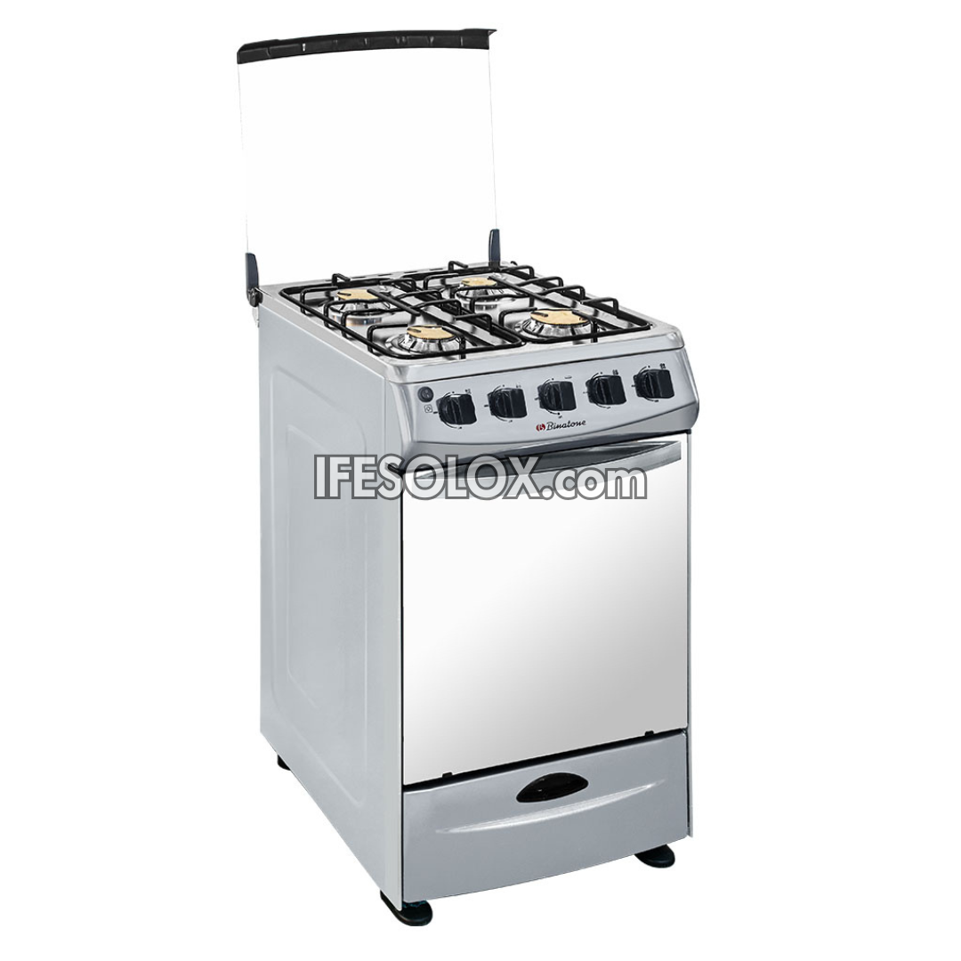 Binatone FGC-503SS 50x50 Standard Oven Gas Cooker with 4 Gas Burners - Brand New