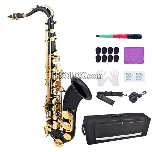 Black Gold Tenor B-Flat Saxophone for Professionals and Concerts - Brand New