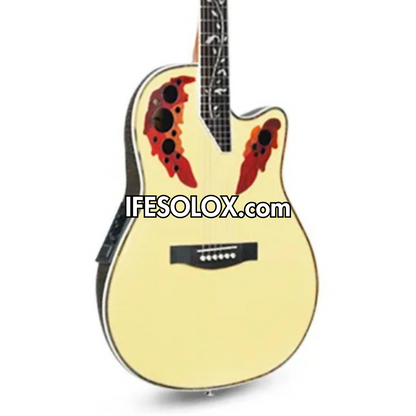 Premium 41" Professional White Electro-Acoustic Guitar with Bag and Belt - Brand New