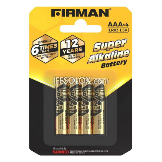FIRMAN LR03 1.5V Super Alkaline Triple A (AAA) Batteries - Brand New