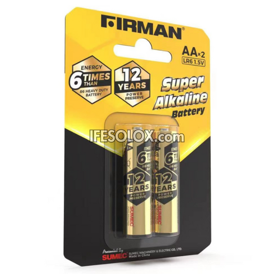 FIRMAN LR06 1.5V Super Alkaline Double A (AAx2) Batteries - Brand New