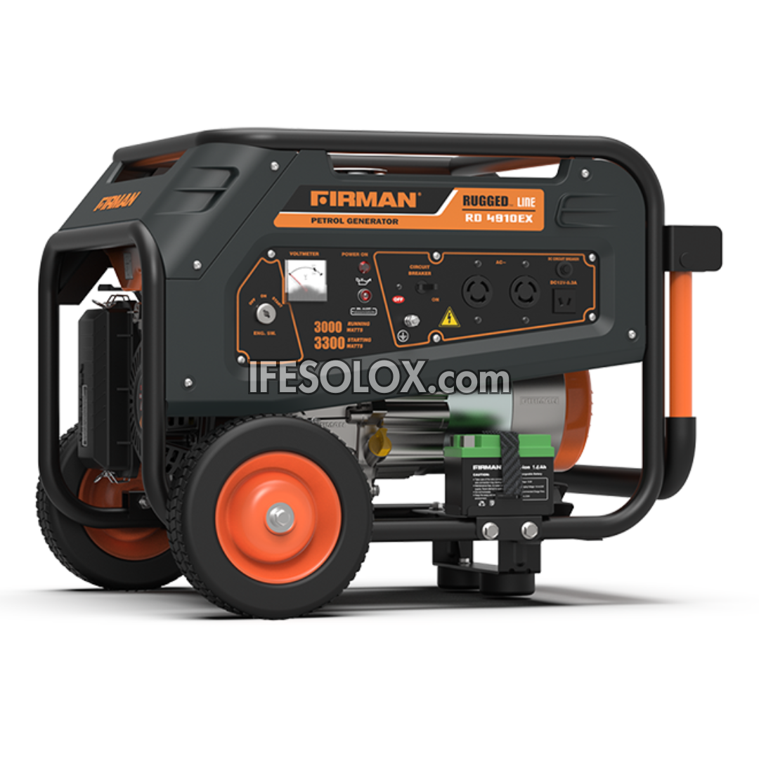 FIRMAN RD4910EX 3KVA 100% Copper Key Start RUGGED Gasoline Generator - Brand New