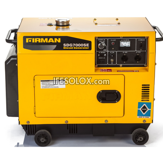 FIRMAN SDG7000SE 5,500W KeyStart 100% Pure Copper Soundproof Diesel Generator - Brand New