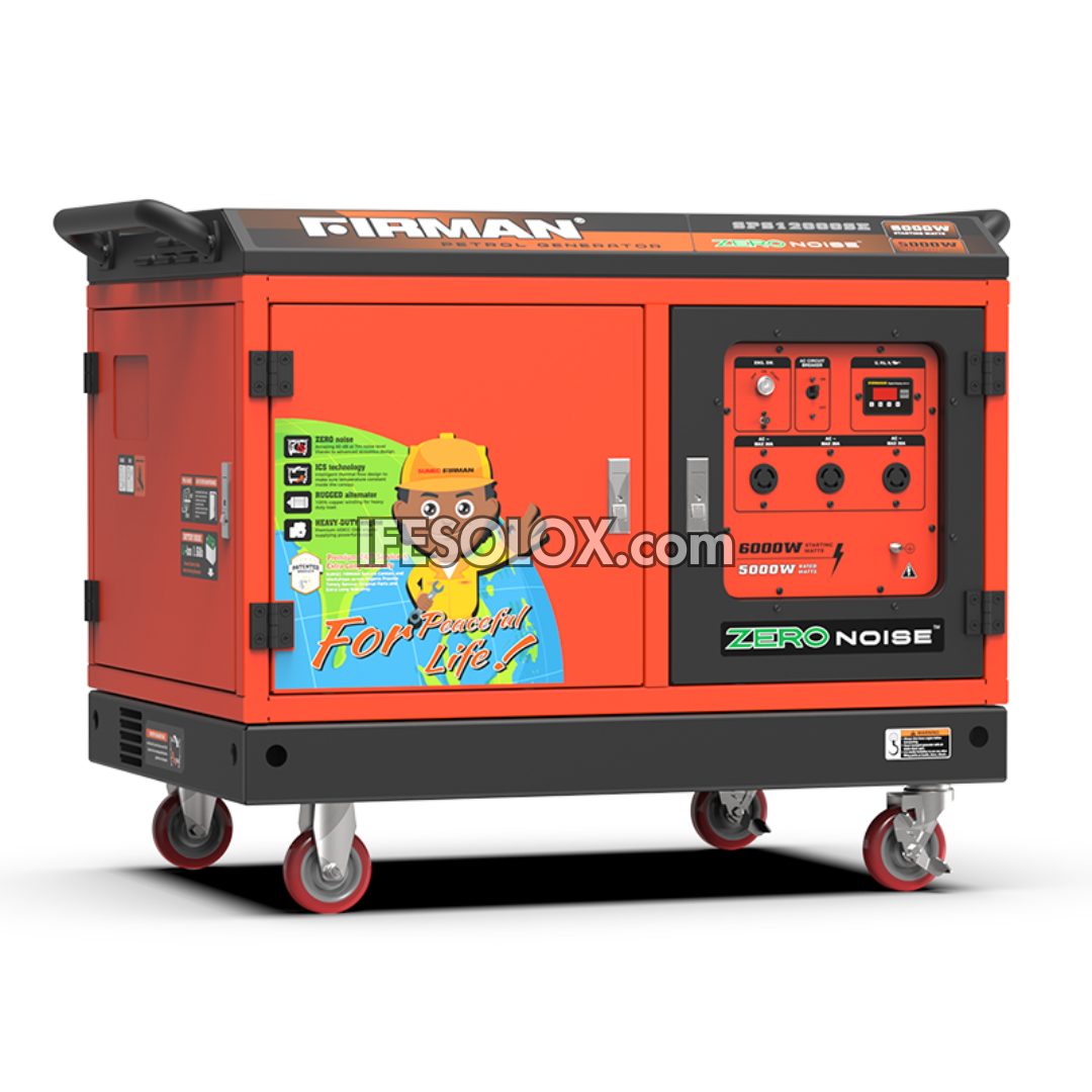 FIRMAN SPS12000SE 6,000W KeyStart 100% Pure Copper Soundproof Petrol Generator - Brand New
