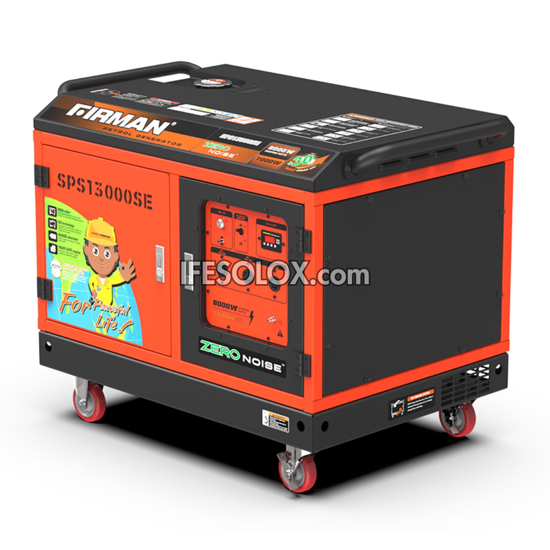 FIRMAN SPS13000SE 8,000W KeyStart 100% Pure Copper Soundproof Petrol Generator - Brand New