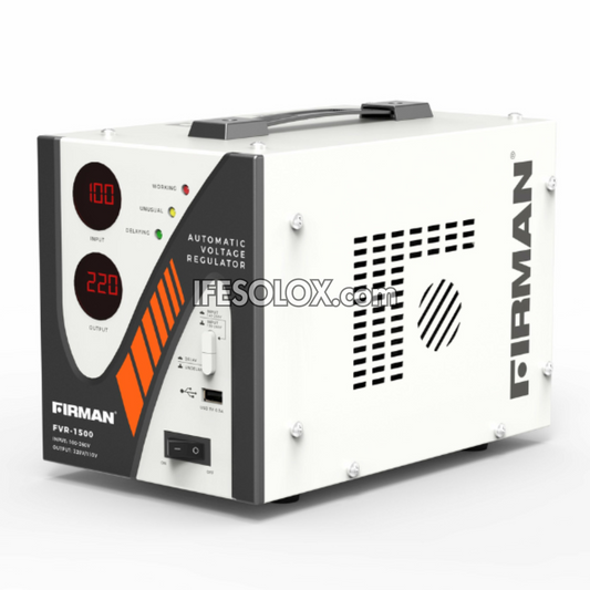 FIRMAN FVR-1500 1500Watts Automatic Voltage Regulator with USB Charging Port - Brand New