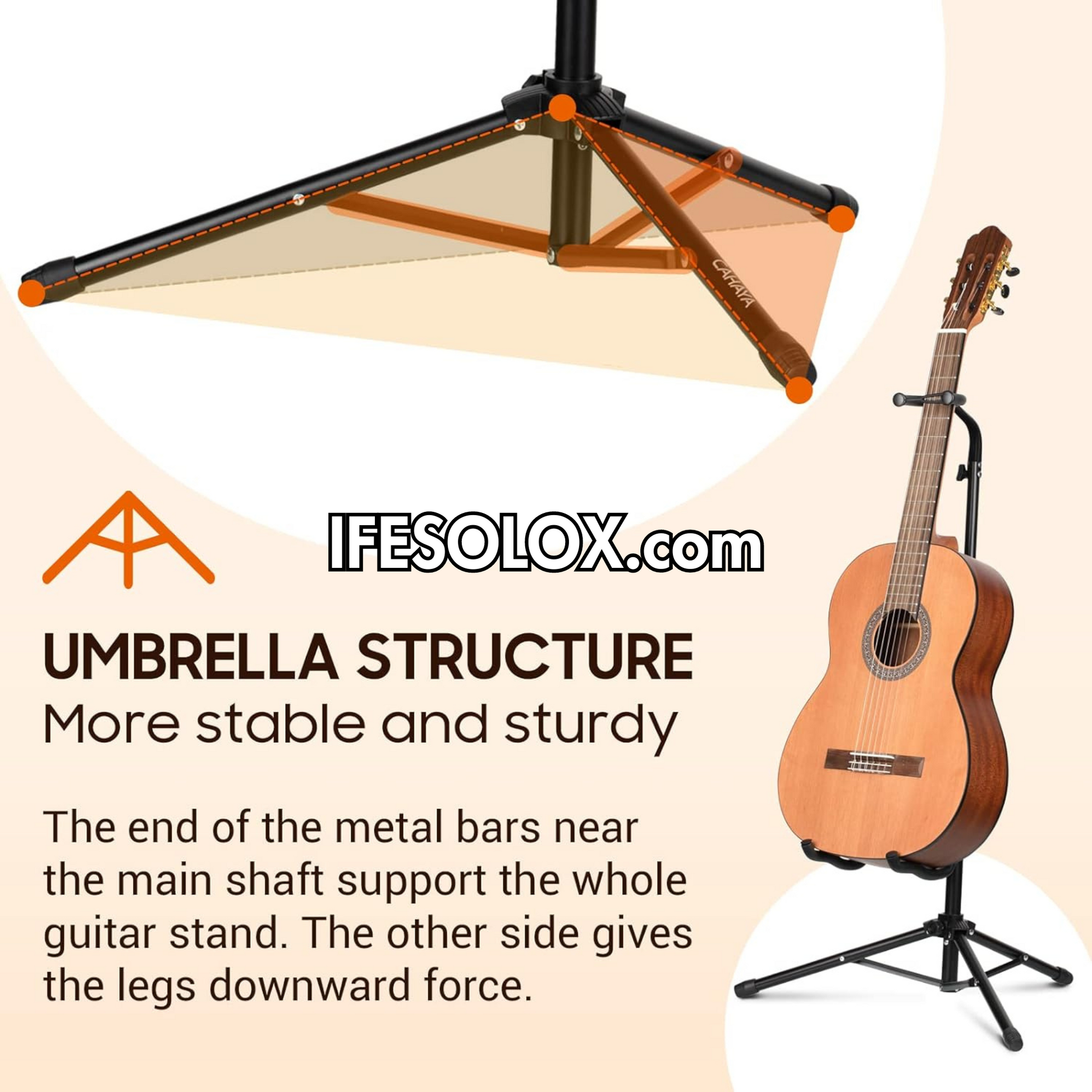 SLX Universal Guitar Stand with Neck Holder for Acoustic, Bass and Electric Guitars - Brand New